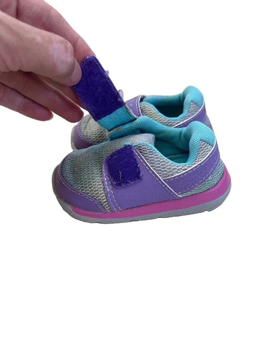 See Kai Run Ryder II FlexiRun Toddler Size 4 Purple Teal Mesh Washable Sneakers